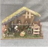 Resin handicrafts Christmas manger set wooden Nativity church gift Specification image